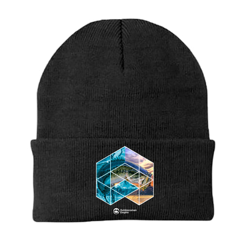 Fishing Geometry Embroidered Beanie