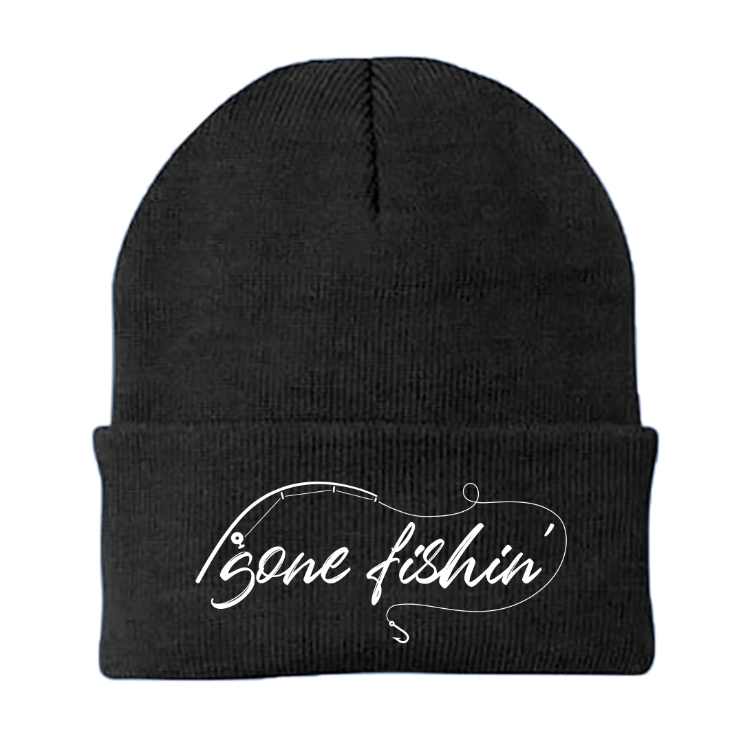 Gone Fishing v2 Embroidered Beanie