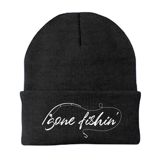 Gone Fishing v2 Embroidered Beanie