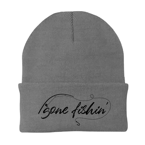 Gone Fishing v2 Embroidered Beanie