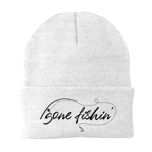 Gone Fishing v2 Embroidered Beanie