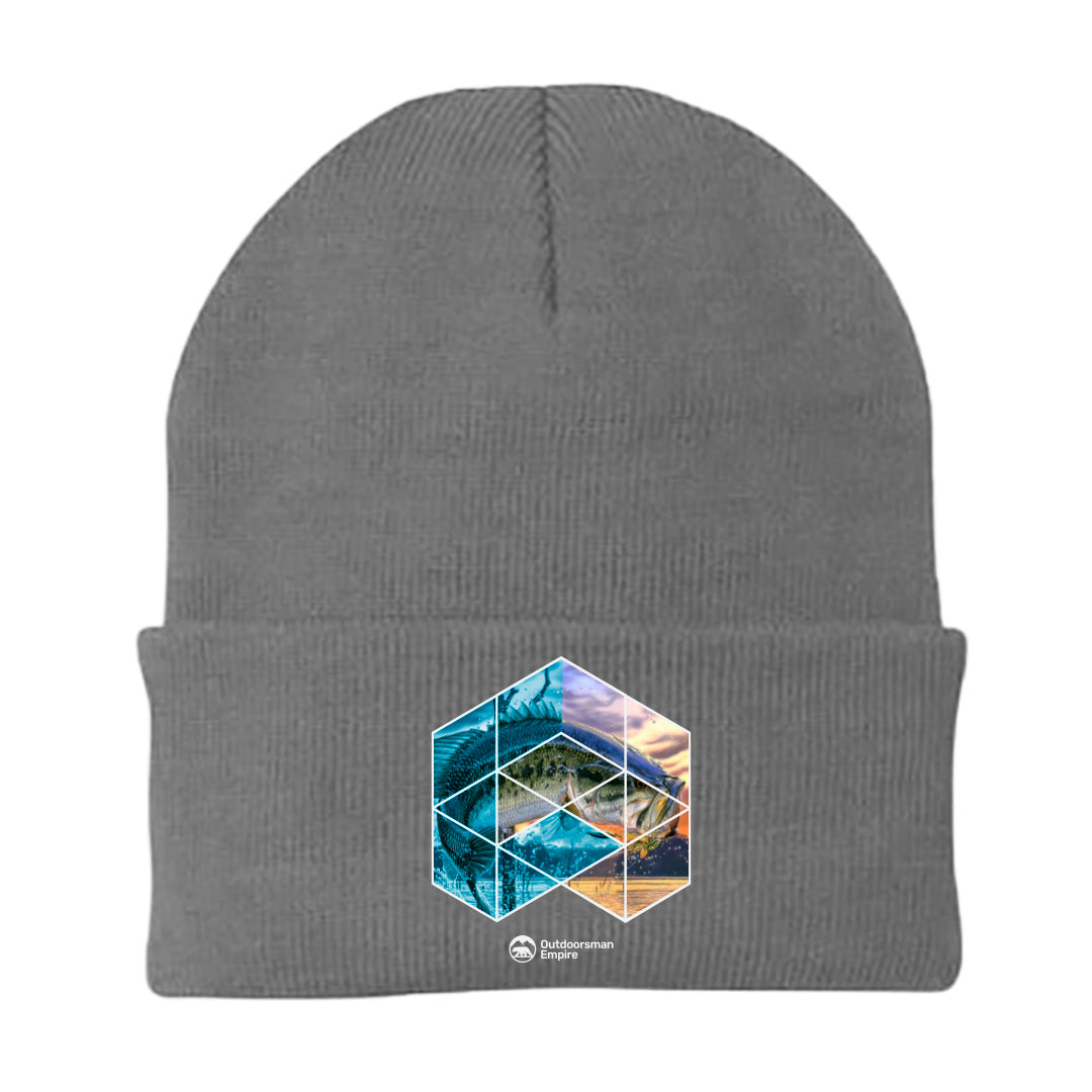 Fishing Geometry Embroidered Beanie