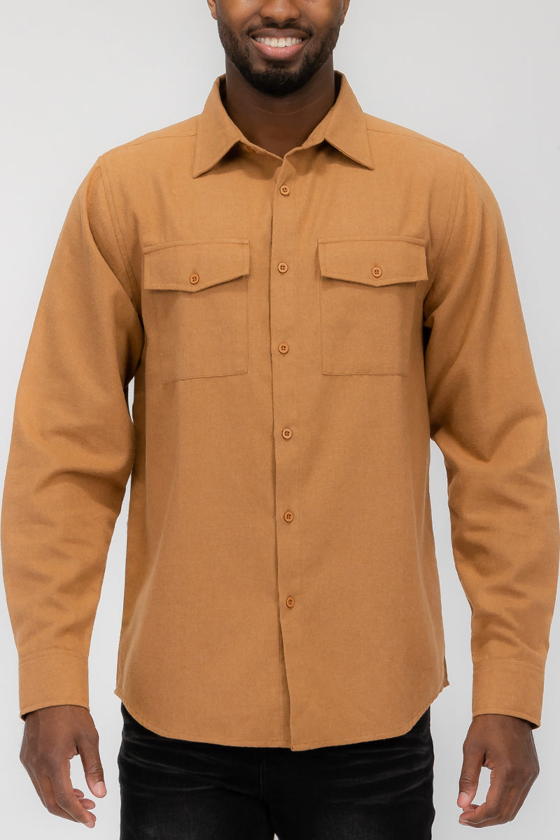 Blank Brushed Button Down