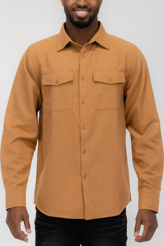 Blank Brushed Button Down